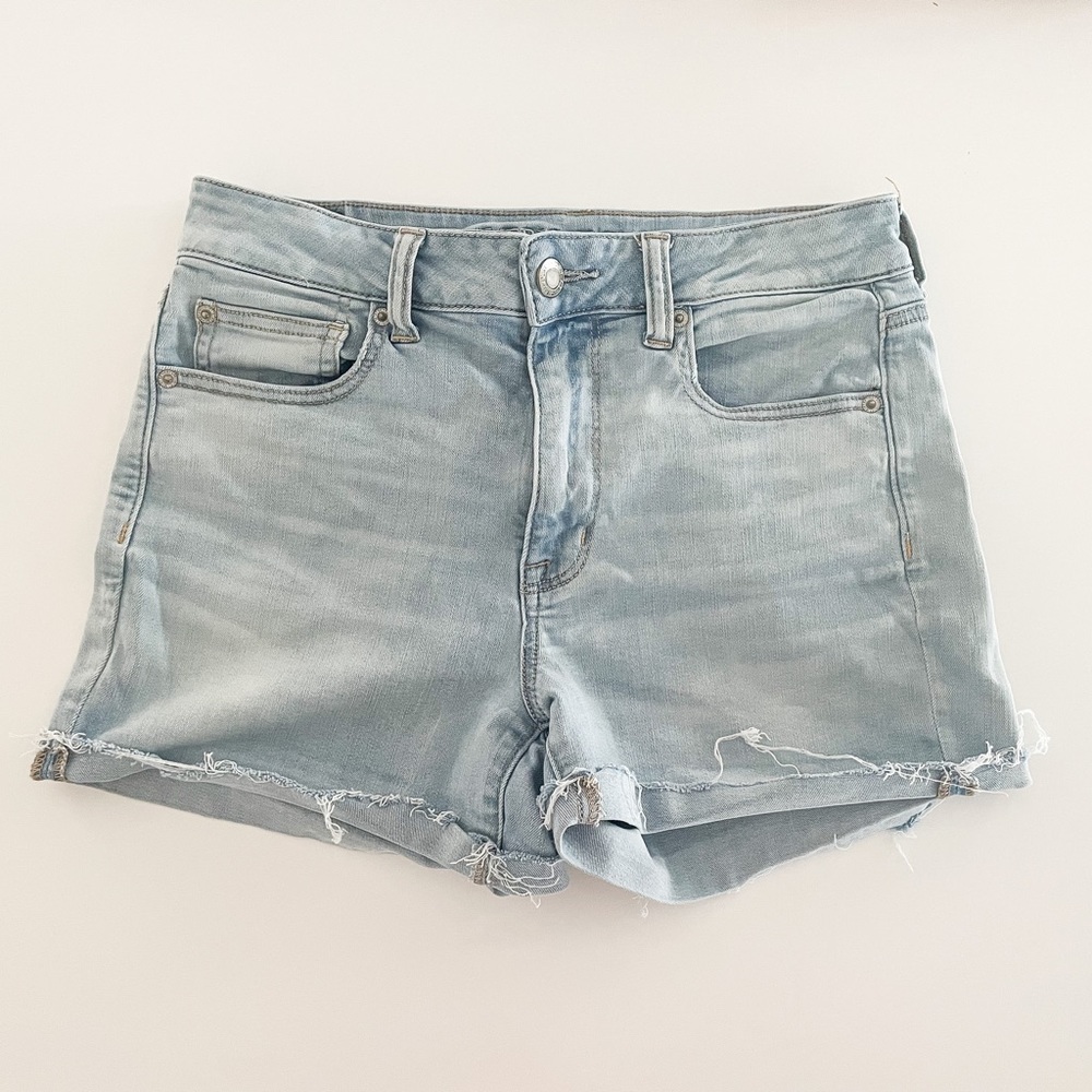 American Eagle Hi rise Shortie Jean Shorts sz 12
